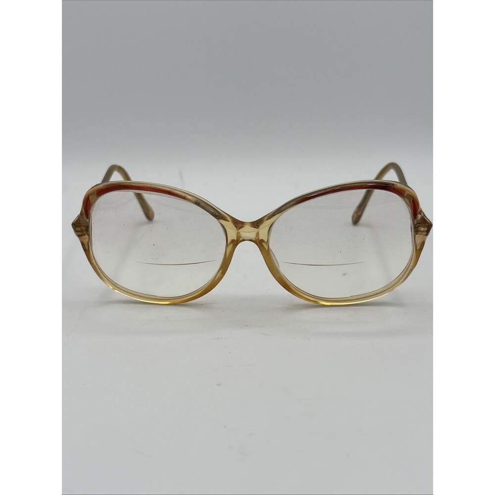 Vintage 70s-80s Eyeglass Frames Clear Amber Cat Eye Butterfly Women’s Retro Mod